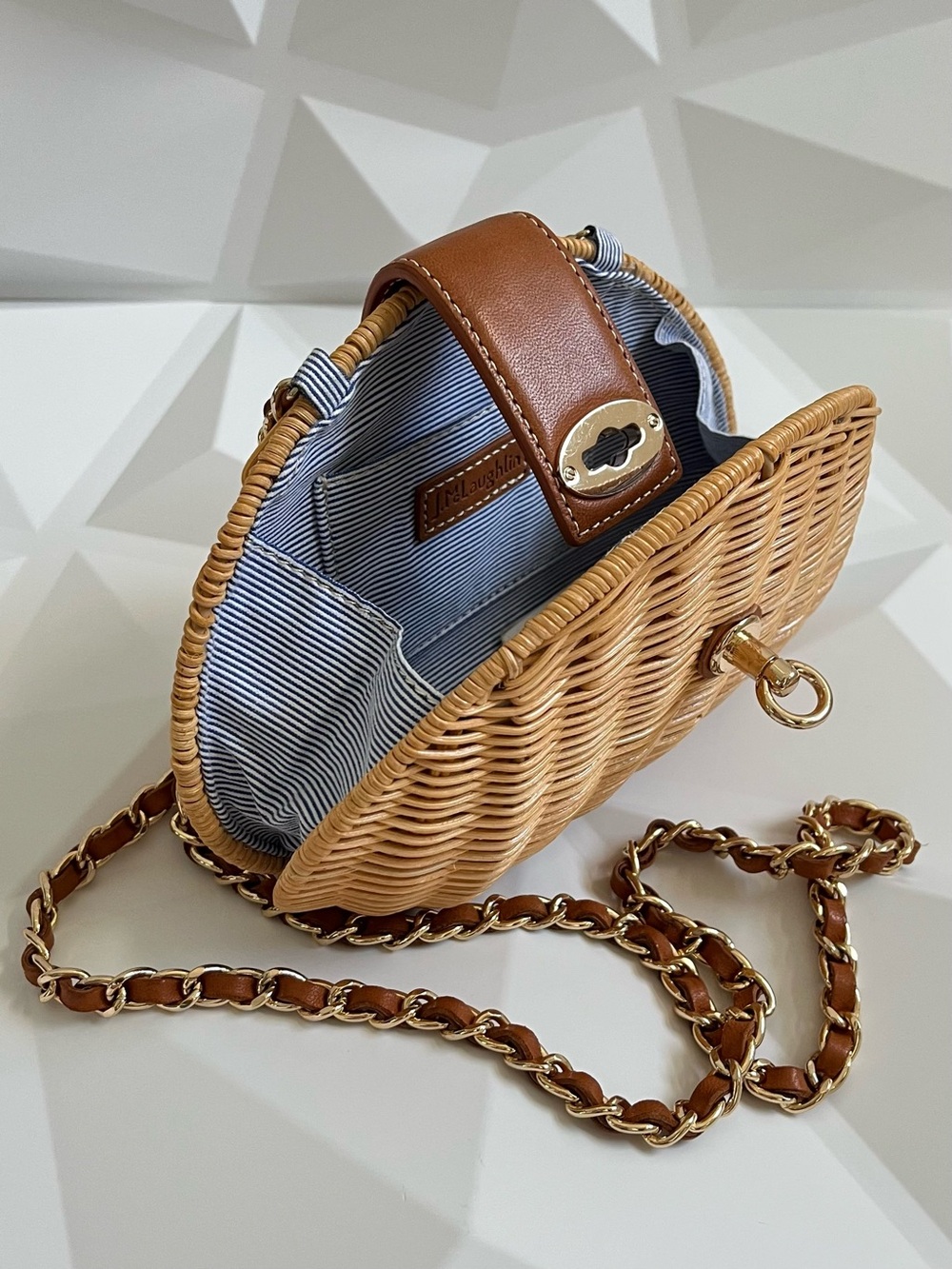 J. McLaughlin Melody Handbag Natural Wicker Crossbody